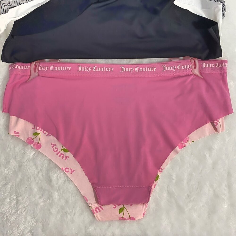 Juicy Couture Bikini Brief Pink, Black, White, Gray Logo 5 Panties Set Size XL - Picture 6 of 9